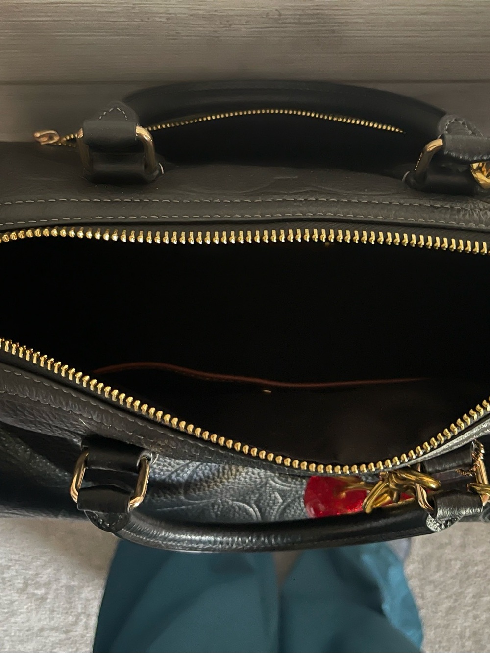 COACH Large Rowan Satchel Bag in Signature Leather Black (charms not Coach) - Picture 4 of 7